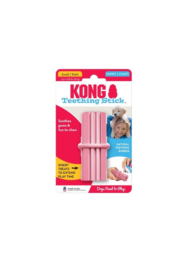 Kong - KONG Puppy Teething Stick, Gentle Chew Toy for Teething Puppies, Natural Rubber with Ridges for Sore Gums, Promotes Healthy Chewing, Stuff Dog Treats, for Crate Training, Assorted Blue/Pink, Small - Image 1