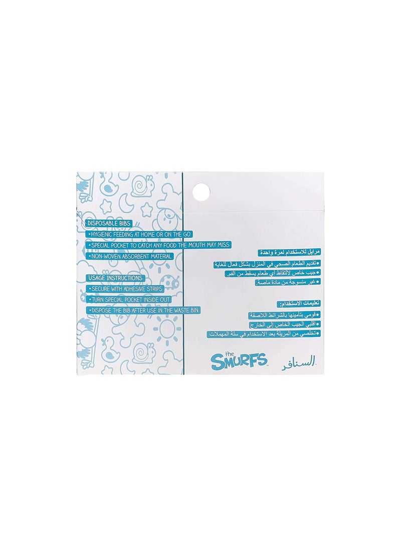 Smurfs Disposable Bibs 10-Pieces, Baby Disposable Bibs, Infant Bibs, Travel Baby Bibs