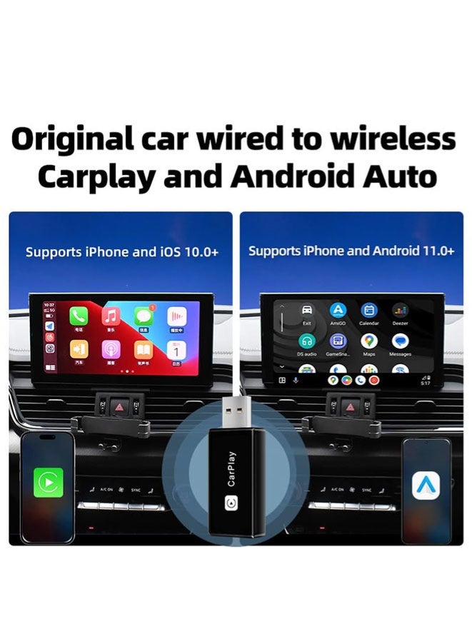 Muyixin محول كار بلاي اللاسلكي يحول كار بلاي السلكي إلى دونجل كار بلاي لاسلكي للتحكم اللاسلكي توصيل وتشغيل كار بلاي مناسب لآيفون 6 أو أعلى و آبل آيفون iOS 10+ أسود (كار بلاي) - Image 5