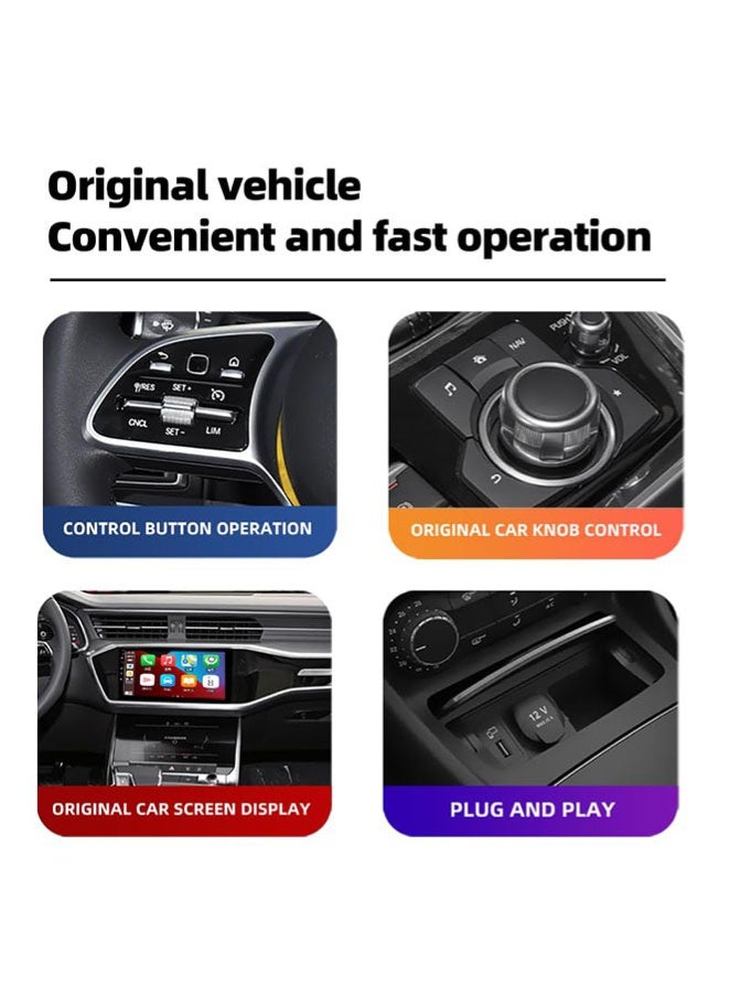 Muyixin محول كار بلاي اللاسلكي يحول كار بلاي السلكي إلى دونجل كار بلاي لاسلكي للتحكم اللاسلكي توصيل وتشغيل كار بلاي مناسب لآيفون 6 أو أعلى و آبل آيفون iOS 10+ أسود (كار بلاي) - Image 3