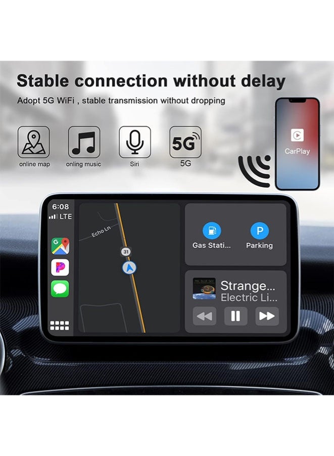 Muyixin محول كار بلاي اللاسلكي يحول كار بلاي السلكي إلى دونجل كار بلاي لاسلكي للتحكم اللاسلكي توصيل وتشغيل كار بلاي مناسب لآيفون 6 أو أعلى و آبل آيفون iOS 10+ أسود (كار بلاي) - Image 4
