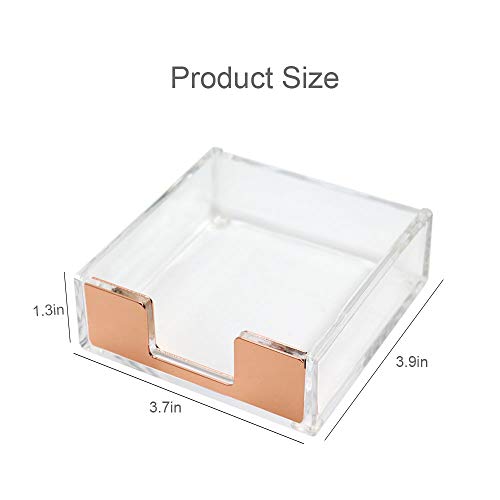 MultiBey Sticky Notes Memo Pad Holder Dispenser Rose Gold with Clear Desk Supplies Organizer Accessories for Office Home Schools (Rose Gold) - Image 2