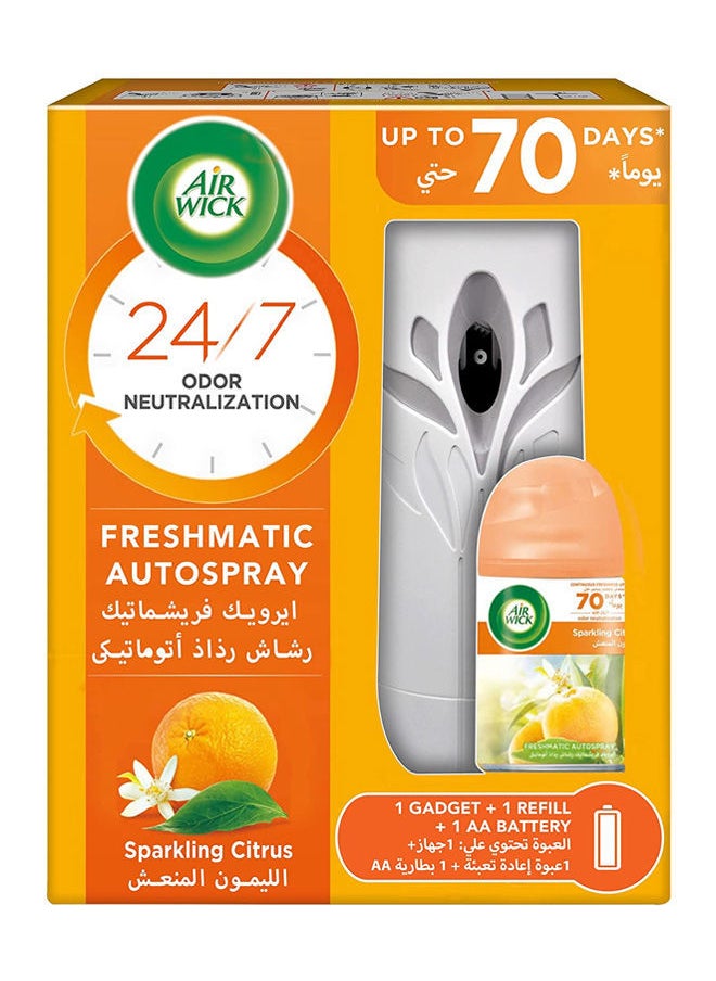 Air Wick - Air Freshener Freshmatic Auto Spray Gadget with Refill - Sparkling Citrus Fragrance 250ml - Image 1