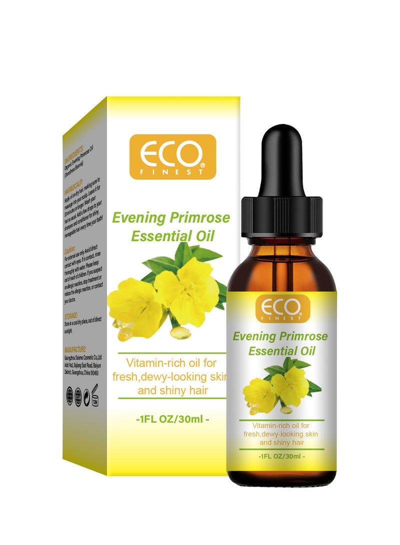 إيكو زيت لسان الثور العضوي للوجه والشعر - معصور على البارد، غني بفيتامين E، ترطيب عميق للبشرة الجافة، سيروم مضاد للشيخوخة يقلل من الخطوط الدقيقة والتجاعيد، يغذي البشرة والشعر، 30 مل - Image 1