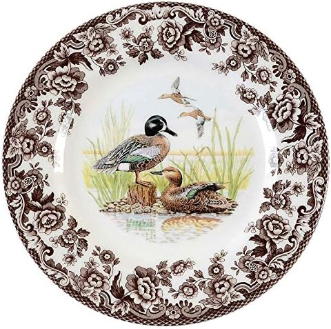 Spode Spode Woodland Salad Plate Blue Winged Teal 8  Perfect for Thanksgiving and Other Special Occasions  Made in England from Fine Earthenware  Microwave and Dishwasher Safe 