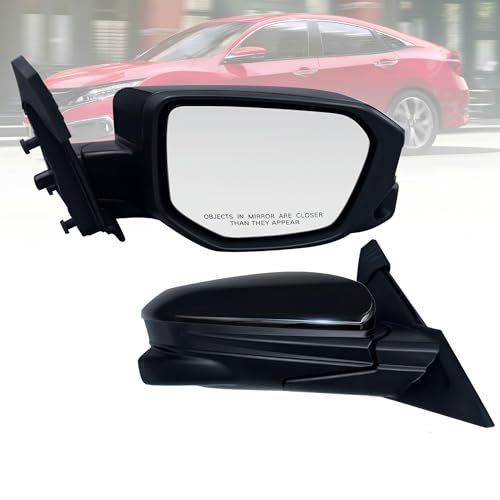 VMDCcdz Passenger Side Mirror Compatible with Honda Civic 2016-2021 With Camera, Heated Glass 11-Pins Right Door Mirror Black - Image 1