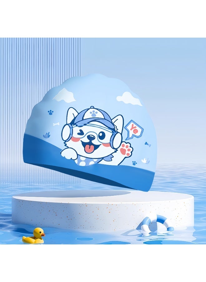 S-Quality 2-Pack Kids Waterproof Cartoon Swim Caps – Cute & Comfortable for Boys and Girls - Image 3