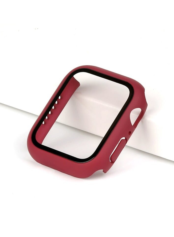 HEXABEX Apple Watch SE 44MM Case, Protection Case with Built in Tempered Glass Case for Apple Watch SE 44MM Red  - Image 2