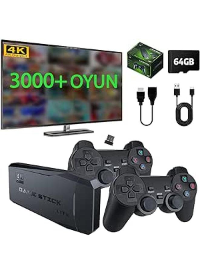 null - Wireless Dual Arm Games Console 3000+ Gaming 4K Full HD Game Console Game Stick TV Game Console Atari Game Console - Image 1