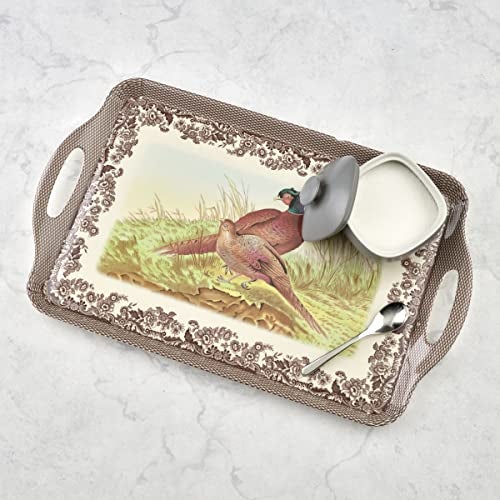 Pimpernel Woodland Large Handled Tray- Large Rectangular Melamine Serving Tray with Nature-Inspired Forest Design - Dishwasher Safe Platter for Snacks Breakfast Lunch or Seasonal Kitchen Table Display - Image 4