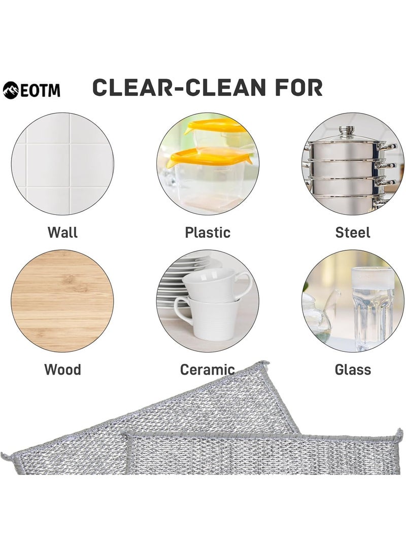 EOTM 10 Pcs Multipurpose Wire Miracle Cleaning Clothes | Non-Scratch Wire Dish Clothes For Dishes, Sinks, Counters, Stove Tops - Image 3