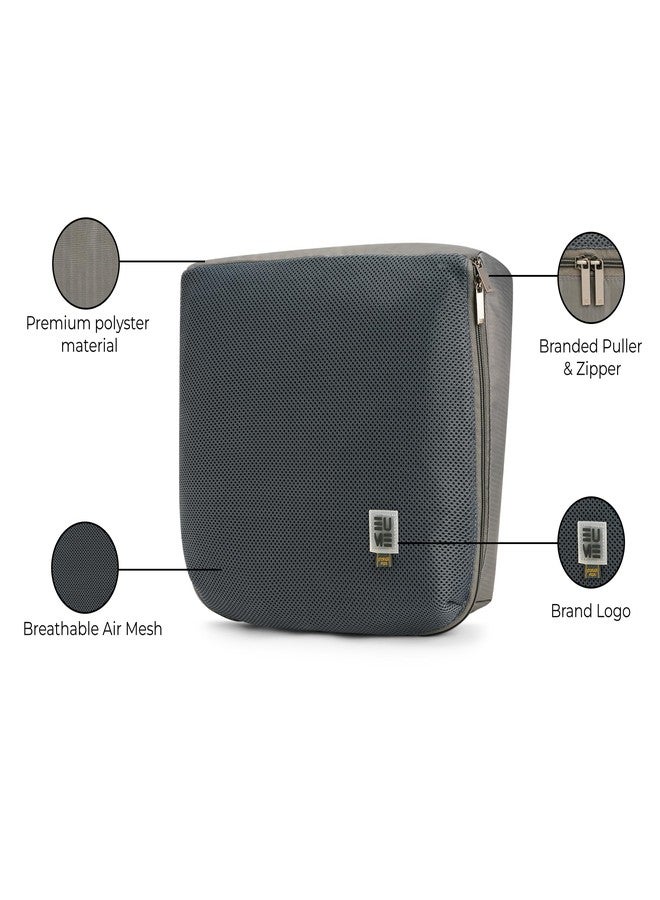 EUME Storage Pods, Set of 4 - Polyester Packing Cubes for Men and Women Luggage Travel Organizer set of Packing Bag (4 Large) (Grey) - Image 5