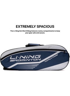 Li-Ning Hot Shot Triple Zipper Polyester Badminton Kit Bag | Large | Easy - Access Compartments | Spacious | Unisex - Men, Boys, Girls, Women  - Image 4
