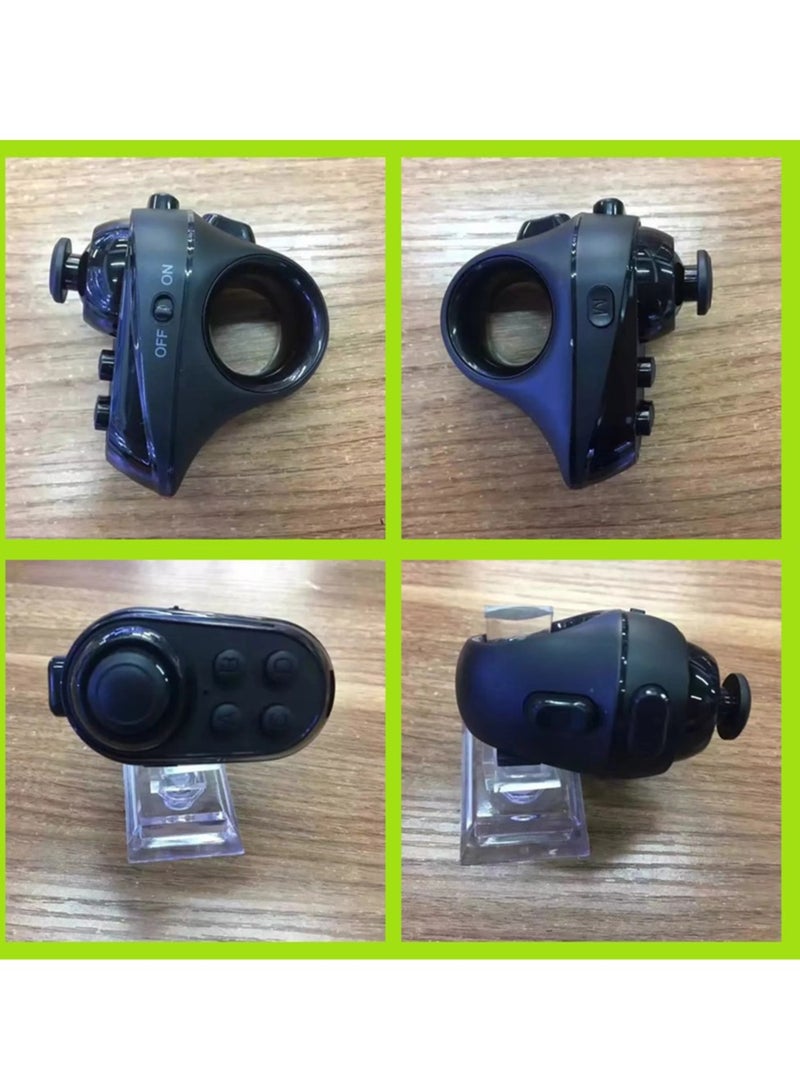 جهاز تحكم عن بعد VR على شكل حلقة R1، عصا تحكم محمولة بمقبض لعبة VR، لوحة ألعاب تحكم عن بعد خفيفة الوزن، وحدة تحكم بلوتوث لاسلكية متينة لـ VR Android IOS، (عبوة من قطعتين، شكل حلقة سوداء) - Image 4