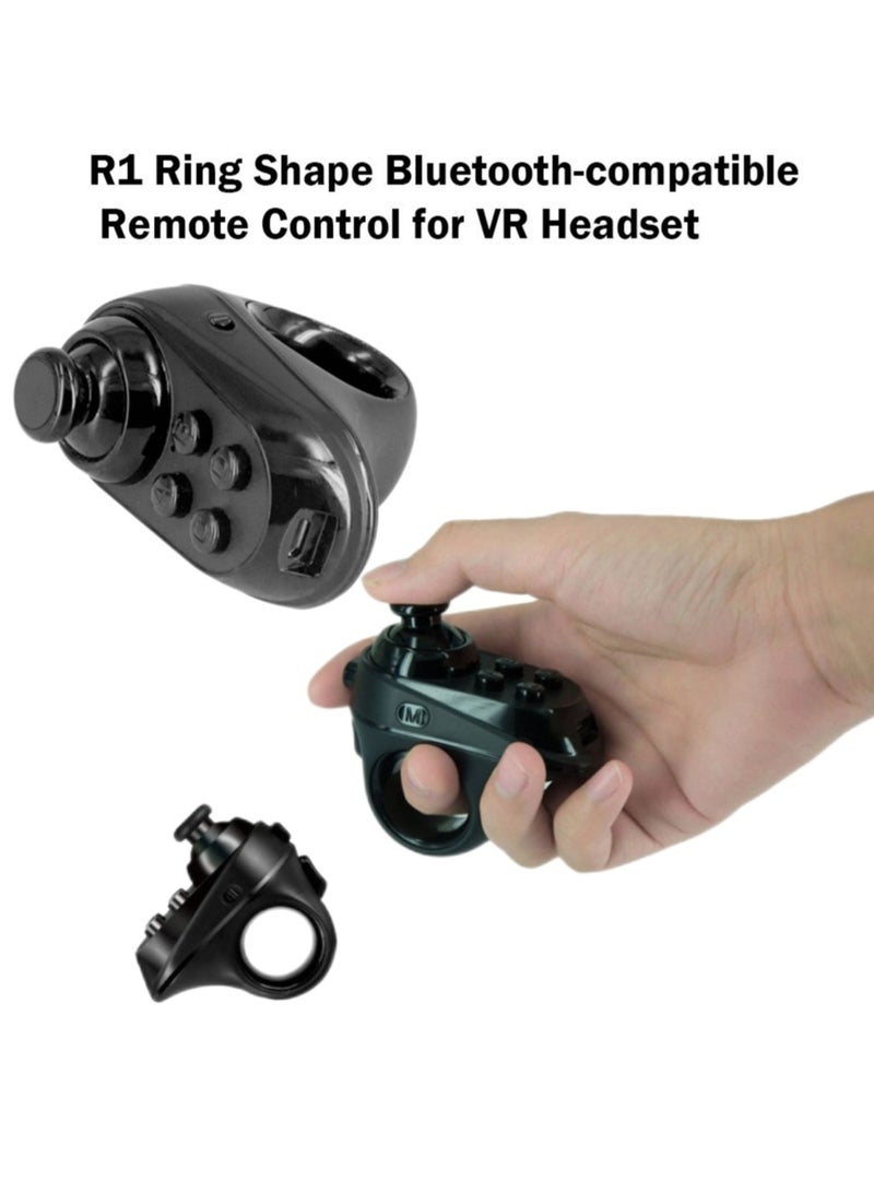 جهاز تحكم عن بعد VR على شكل حلقة R1، عصا تحكم محمولة بمقبض لعبة VR، لوحة ألعاب تحكم عن بعد خفيفة الوزن، وحدة تحكم بلوتوث لاسلكية متينة لـ VR Android IOS، (عبوة من قطعتين، شكل حلقة سوداء) - Image 3