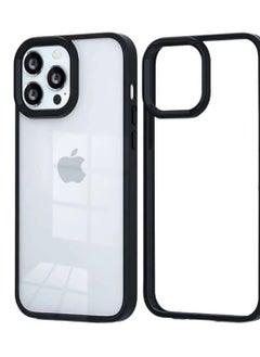 Magic Mask Q Series Clear Case Compatible Case Shockproof Hard PC +Soft Silicone Transparent Protective Slim Hard Back Cover with Silicone Frame for (Black, iphone15)