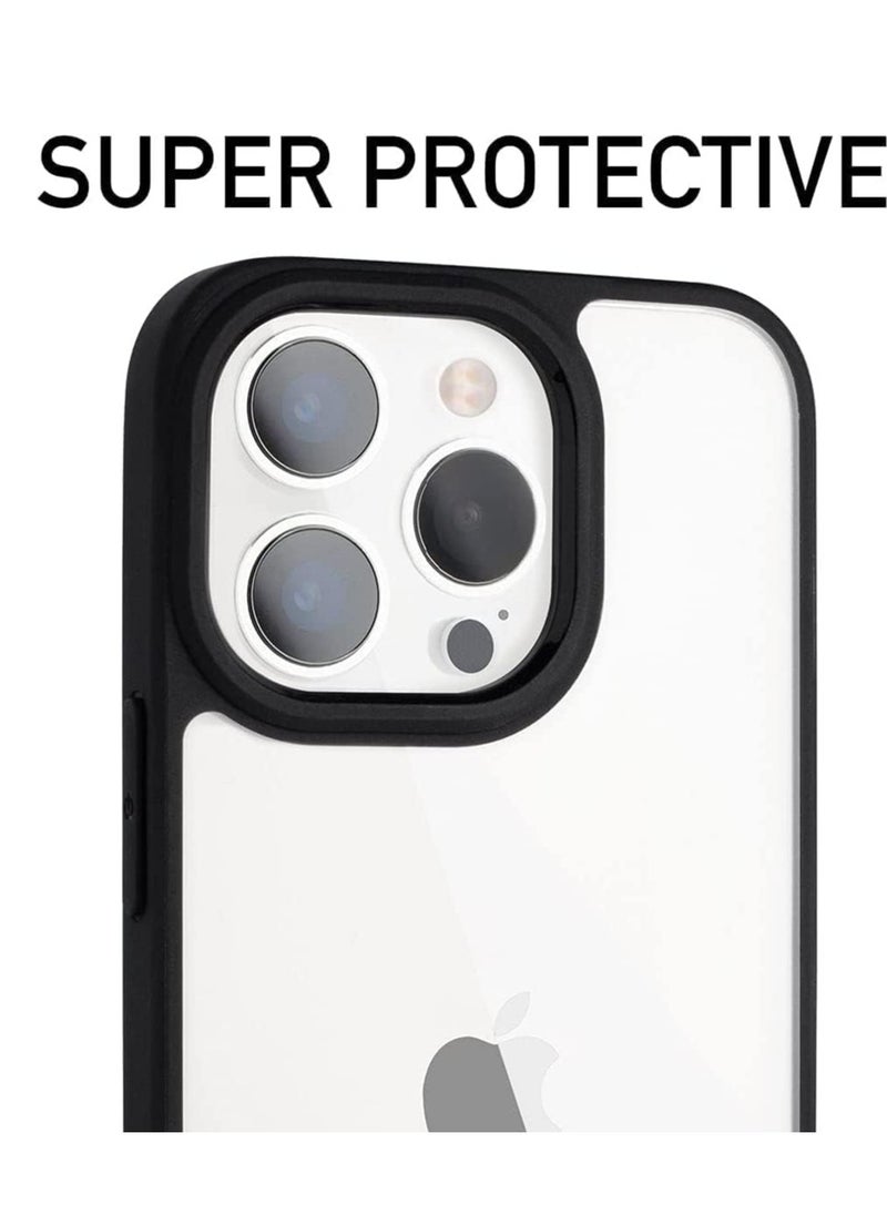 Magic Mask - Magic Mask Q Series Clear Case Compatible Case Shockproof Hard PC +Soft Silicone Transparent Protective Slim Hard Back Cover with Silicone Frame for (Black, iphone15) - Image 1
