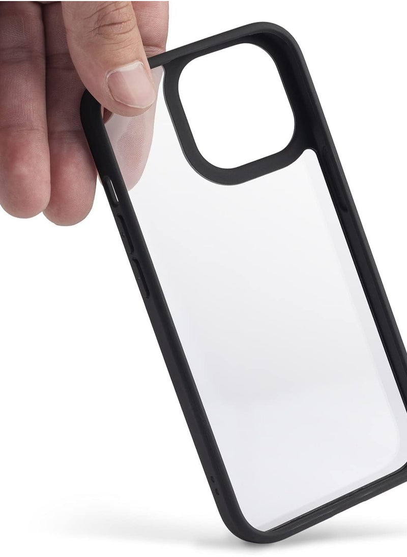 Magic Mask - Magic Mask Q Series Clear Case Compatible Case Shockproof Hard PC +Soft Silicone Transparent Protective Slim Hard Back Cover with Silicone Frame for (Black, iphone15) - Image 1