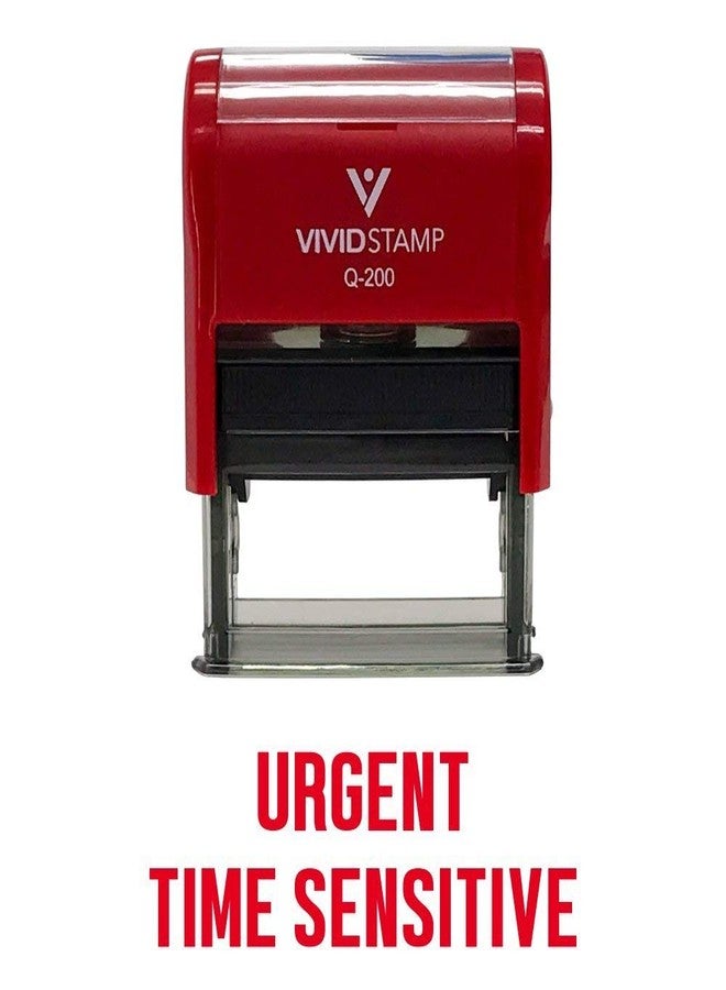 Vivid Stamp Urgent TIME Sensitive Self Inking Rubber Stamp (Red Ink) - Medium - Image 2