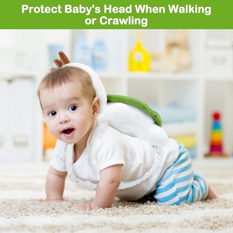 Mounting UP Toddler Head Protector Adjustable Backpack Safety Pad for Infants & Crawling, Includes Knee Pads & Socks - Tortoise HX WZ S7 - Image 4