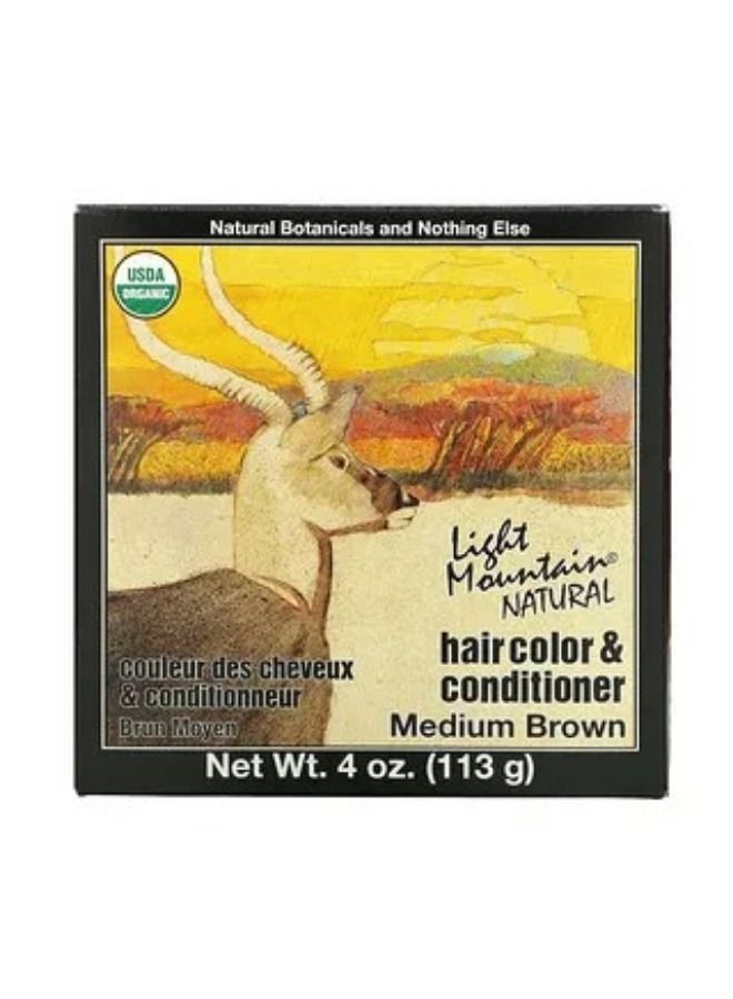 Light Mountain Light Mountain Natural Hair Color & Conditioner Medium Brown 4 oz 113 g