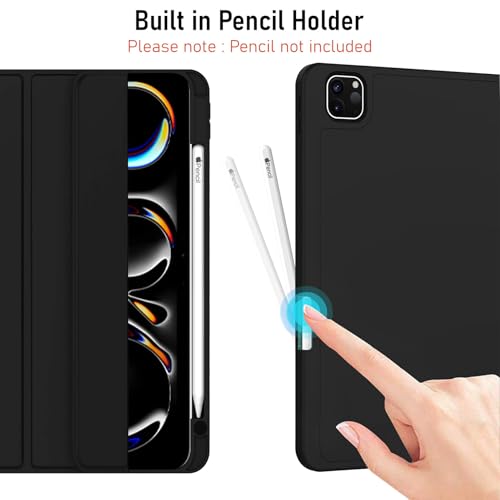 Robustrion Cover for iPad Pro 13 inch Cover Case (M5 / M4) with Pencil Holder, Case Cover for iPad Pro 13 inch [Auto Sleep Wake Support] - Black - Image 5