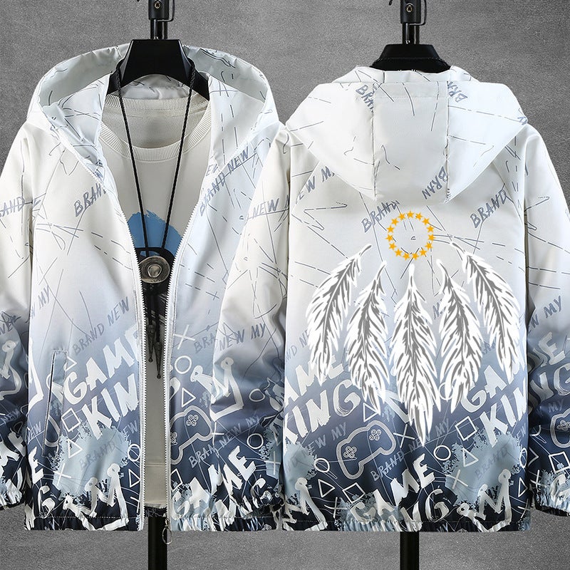 Jacket Boys' Trendy Handsome New Style Middle And Large Children'S Top Junior Senior High School Student Boys Thin Chubby Children'S Jacket - Image 1