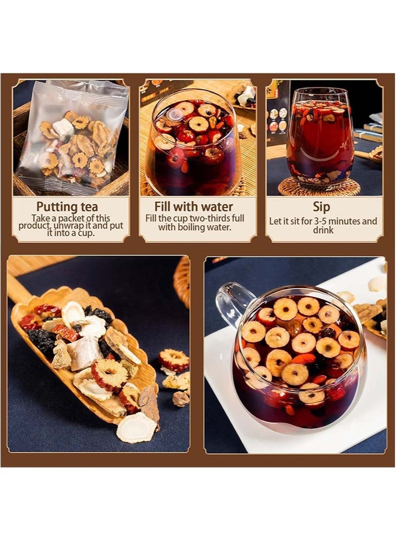 وينز تاون شاي الجينسنغ والتوت البري، أكياس شاي الجينسنغ التسعة - شاي التوت البري الأحمر، منظف الكلى العضوي بالأعشاب الصينية - Image 3