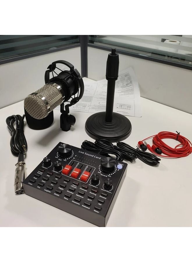 Black Audio Interface Condenser Microphone Set With USB Charging For Streaming - Image 4