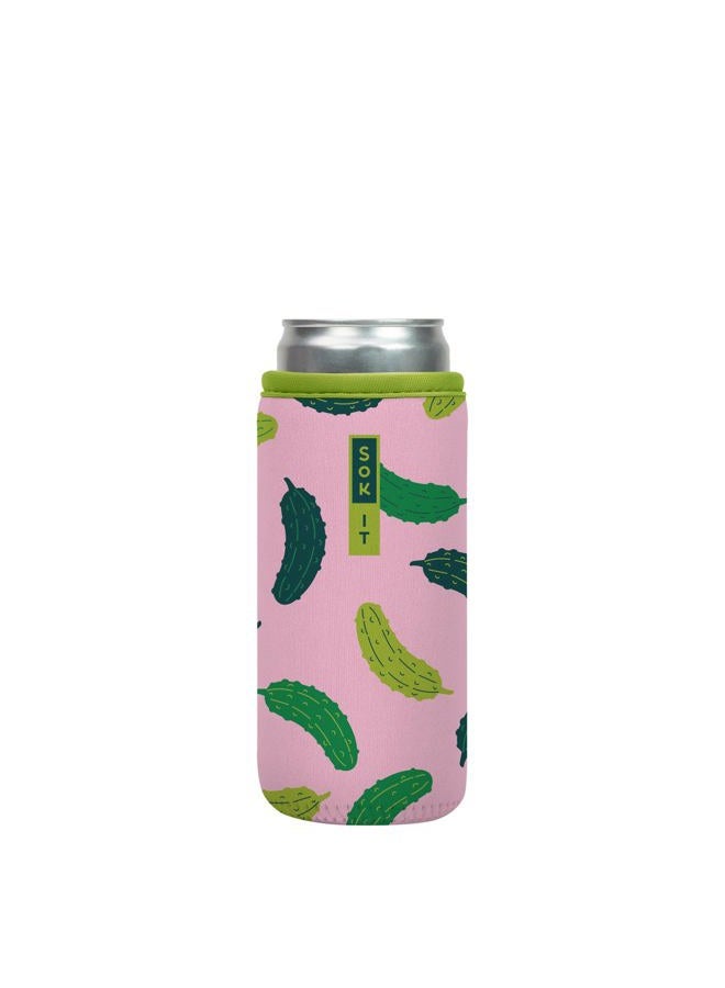 Sok It CanSok Sleeve for Beer & Soda Insulated Neoprene Cover (Pickle Me Pink, 12oz Slim Can Sleeve) - Image 1