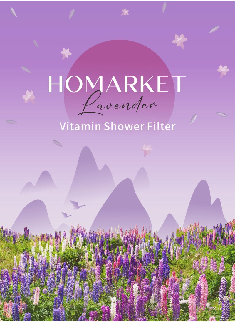 HomarKet Shower Head Filter - Vitamin C Shower Infuser , Hard Water Softener, Chlorine & Fluoride Shower Filter, Water Purifying Filtered Shower Head with Beads, Helps Dry Skin & Hair Loss (Lavender)  - Image 5