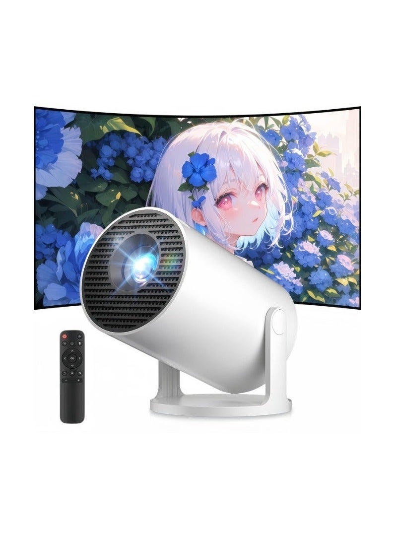Mini Projector with WiFi 6 and Bluetooth 5.4, Portable Projector 4K Support, 5W Soundbase Speaker, Auto Vertical Keystone & 180° Rotatable Smart Projector for Home Outdoor Movie, HY300Pro+