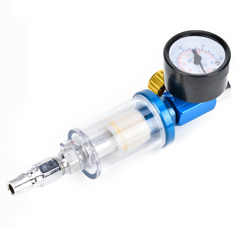 Air Pressure Regulator: 0-140 PSI Compact 1/4 Thread - Contaminant & Water Filter for Automotive Refinish, Industrial Work, Woodworking - Image 4