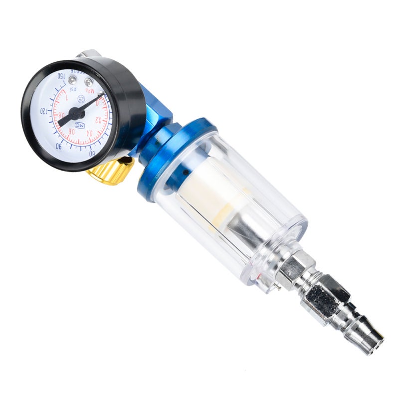 Air Pressure Regulator: 0-140 PSI Compact 1/4 Thread - Contaminant & Water Filter for Automotive Refinish, Industrial Work, Woodworking - Image 3