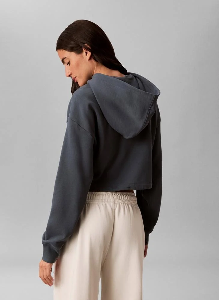 Calvin Klein Jeans  Monologo Terry Cropped Hoodie for Women | Best Price UAE