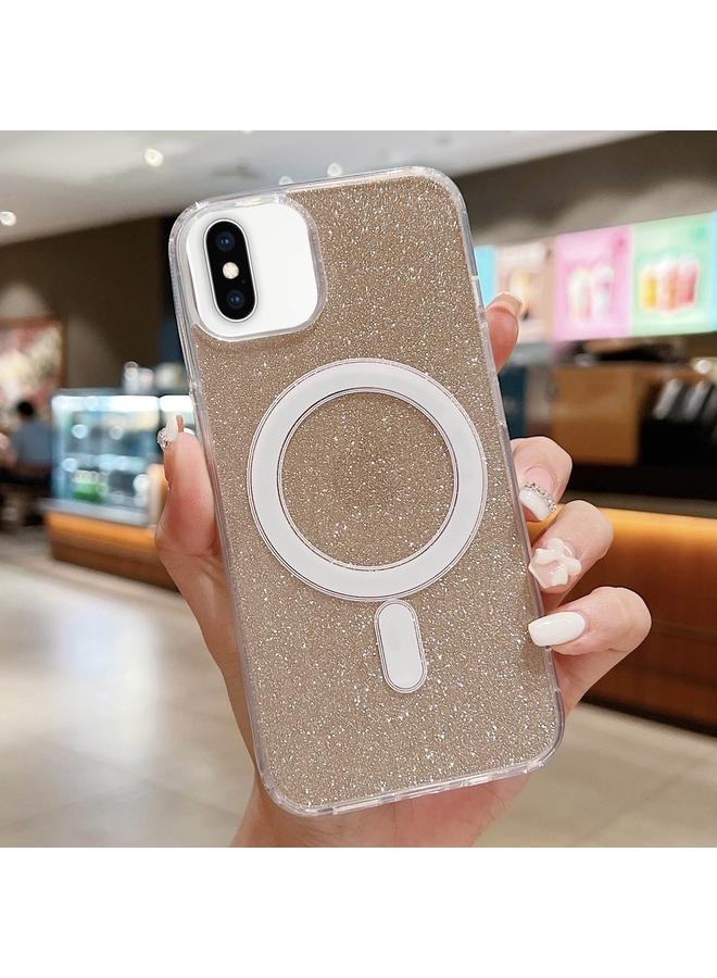 S-TOP Case For iPhone XS Max Acrylic Transparent Glitter MagSafe Phone Case - Image 1