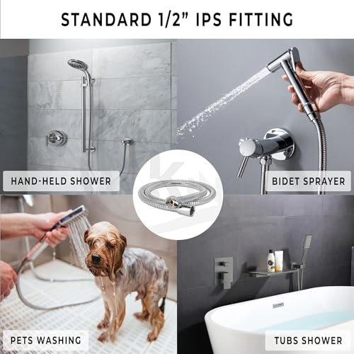 KINIK Diamond 304 Stainless Steel Chrome Finished Extendable 2 Meter Flexible Shower Hose Handshower Hose Shower Tube and Health Faucet Tube for Bathroom - Image 5