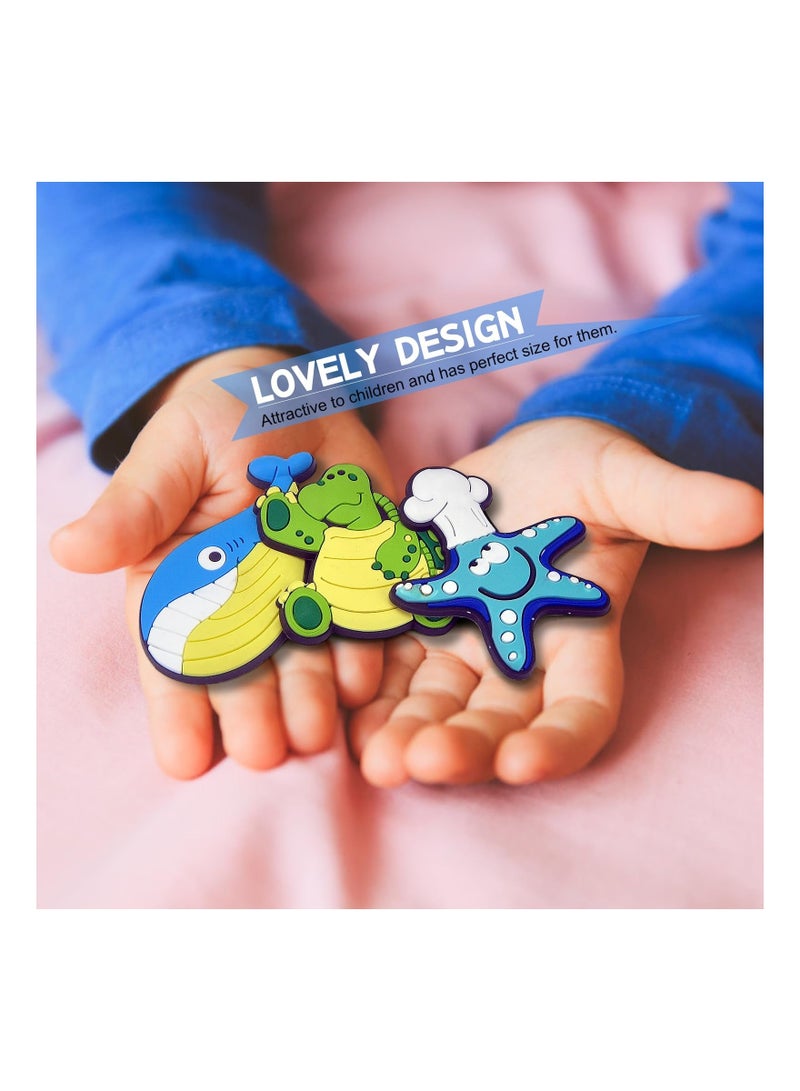 Fridge Magnets for Toddlers, 10 Pcs Sea Animal Magnets for Refrigerator, Soft Rubber Refrigerator Magnets for Toddlers 1-3, Great Educational Toys for Preschool Learning