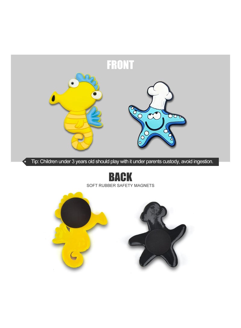 Fridge Magnets for Toddlers, 10 Pcs Sea Animal Magnets for Refrigerator, Soft Rubber Refrigerator Magnets for Toddlers 1-3, Great Educational Toys for Preschool Learning