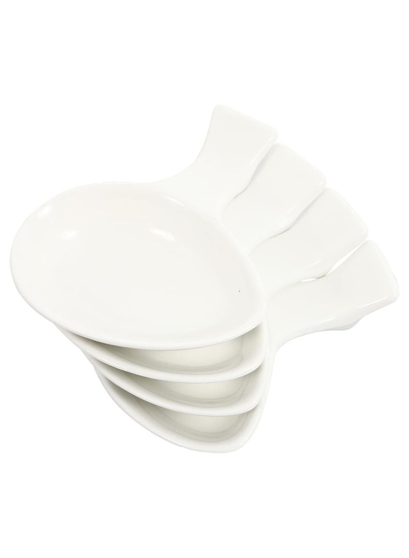 GGOOT 4pcs Ceramic Chopsticks Rest Sauce Dish Soy Sauce Dish Porcelain Chopsticks Spoon Fork Rest Holder Appetizer Plate Snack Tray - Image 1