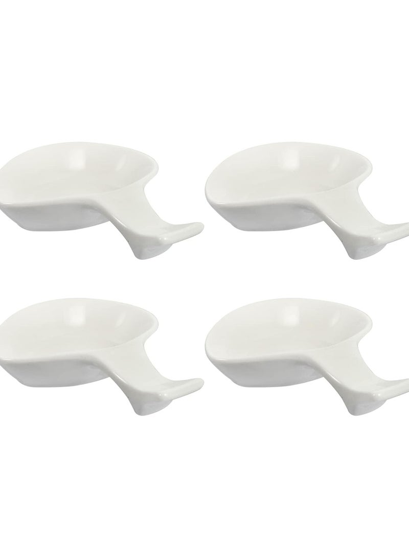GGOOT 4pcs Ceramic Chopsticks Rest Sauce Dish Soy Sauce Dish Porcelain Chopsticks Spoon Fork Rest Holder Appetizer Plate Snack Tray - Image 2