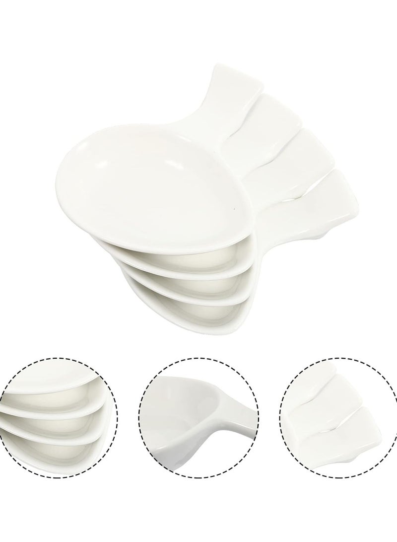 GGOOT 4pcs Ceramic Chopsticks Rest Sauce Dish Soy Sauce Dish Porcelain Chopsticks Spoon Fork Rest Holder Appetizer Plate Snack Tray - Image 3