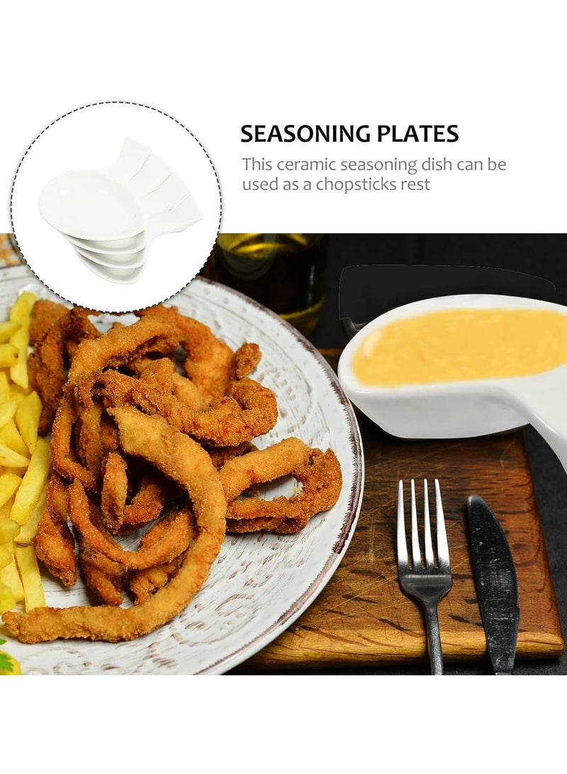 GGOOT 4pcs Ceramic Chopsticks Rest Sauce Dish Soy Sauce Dish Porcelain Chopsticks Spoon Fork Rest Holder Appetizer Plate Snack Tray - Image 5