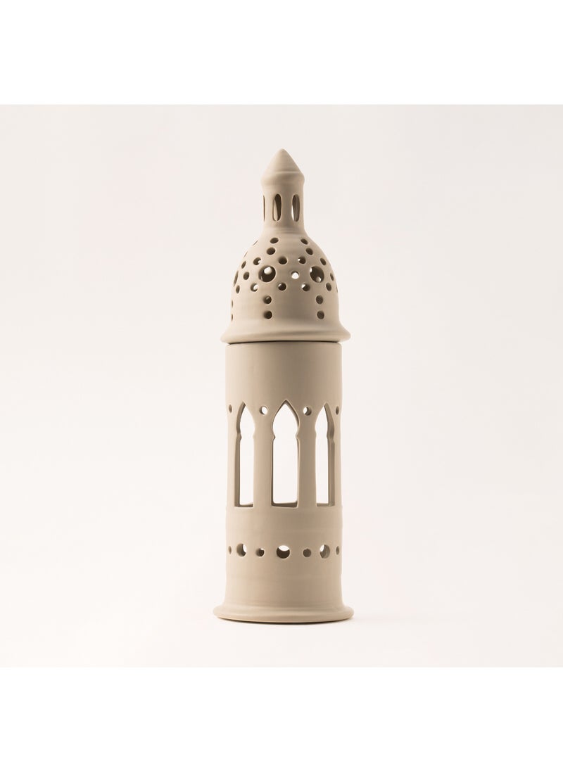 Homez - Homez beige metal candle holder 11.3*11.3*38.2 cm - Image 1