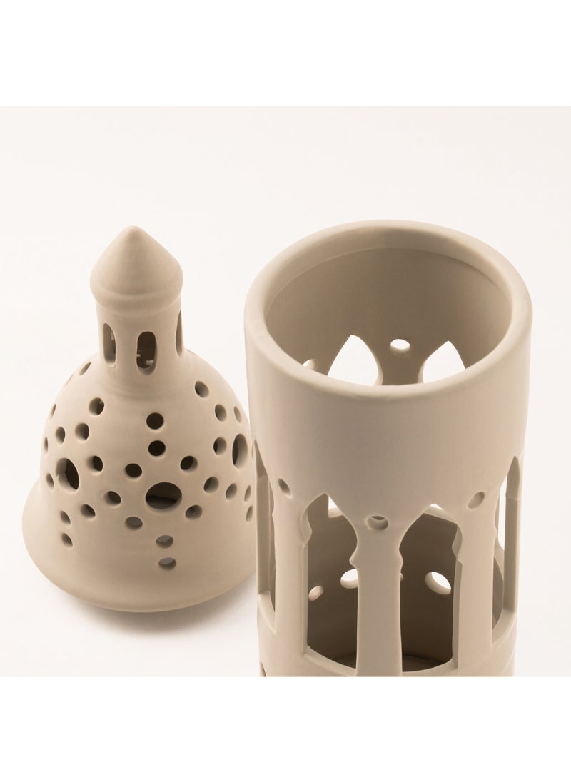 Homez - Homez beige metal candle holder 11.3*11.3*38.2 cm - Image 1