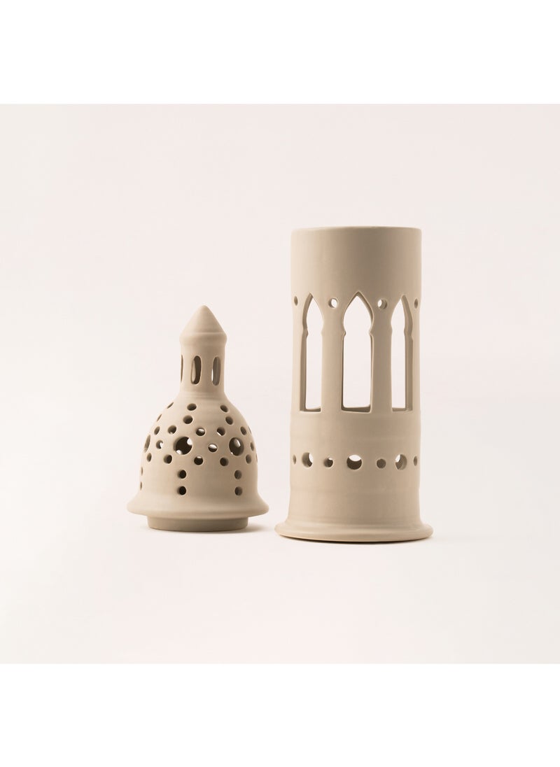 Homez - Homez beige metal candle holder 11.3*11.3*38.2 cm - Image 1