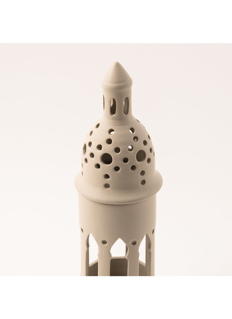 Homez - Homez beige metal candle holder 11.3*11.3*38.2 cm - Image 1
