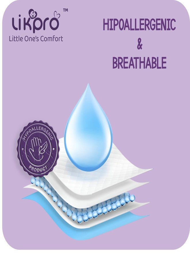 Likpro Premium Baby Diapers | Ultra Soft, Dry & Leak-Proof | Anti-Rash Cottony Layer, 12-Hour Absorption, Flexible Fit | Size S, M, L, XL (L, 50, count) - Image 3