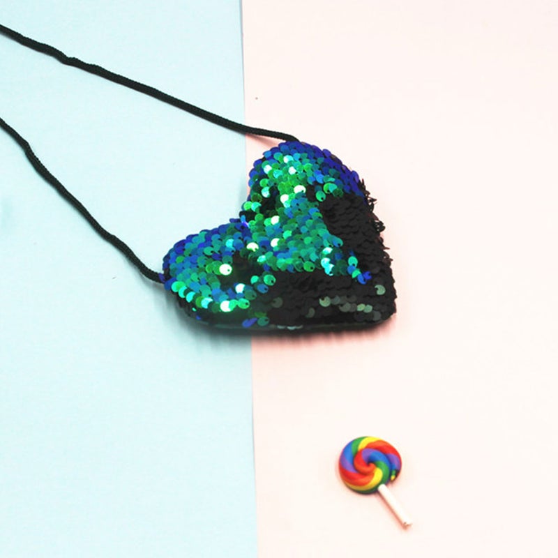 14 Pcs Kids Small Heart Bag Crossbody Pouch Sequins Shoulder Bag Purse Messenger Bag for Girls (Mixed Color) - Image 4