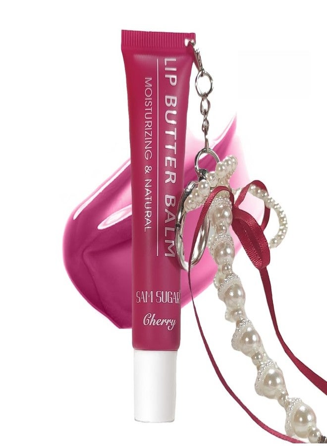 SAM SUGAR Lip Balm with Keychain Hydrating Tinted Lip Gloss, Moisturizing Lip Butter Balm with Natural Shine, Non-Sticky Lip Care for Dry Lips (Berry) - Image 1